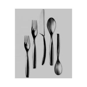 Argenterie Coutellerie Discount Set d'ustensiles de luxe décoratifs argentés noirs brillants avec poignée torsadée épaisse Set d'ustensiles - Product Image 1