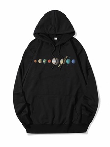 Couleur noire Qualité supérieure quantité minimale de commande bas Nouveau design 100% Sweats à capuche surdimensionnés en coton polaire pour unisexe. - Product Image 5