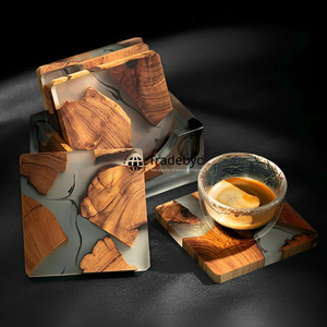 Handmade Resin Premium Quality Luxury <b>Drink</b> <b>Coasters</b> 4X4 Inches Customizable Colors Logo Stylish Table Decor <b>Coaster</b> Set - Product Image 3