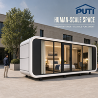 Pavillon modulaire Apple Cabin de 20 pieds avec vitrages panoramiques, matériaux modernes et installation efficace pour parcs de loisirs