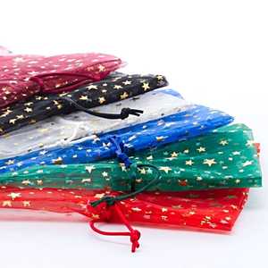 Star Print Organza Gift Bags for Wine Elegant and Unique Packaging - Product Image 2