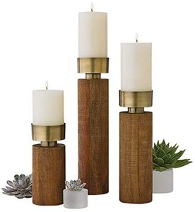 Bougeoir décoratif de Noël fait à la main Base en bois de haute finition Dessus en métal Bonne conception Articles de table Impression personnalisable - Product Image 3