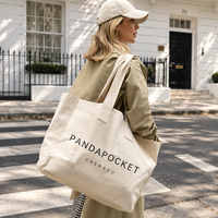 Sac de shopping promotionnel en coton long et pliable, avec logo personnalisé imprimé, lavable, durable, réutilisable et écologique