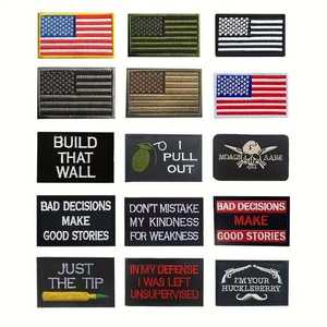 Écussons tactiques brodés en gros, badges de vol personnalisés, patchs à velcro, broderie, crochet et boucle, tactique - Product Image 5