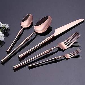 Juego de cubiertos de metal chapado en cobre con mango único para el hogar y hoteles Vajilla Juegos de cubiertos para comer - Product Image 6