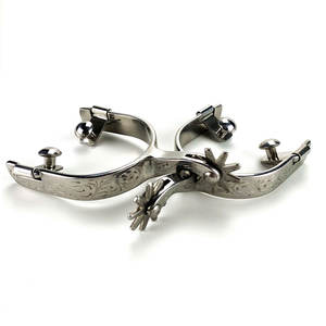 En stock Éperons de cheval en acier inoxydable Éperons de bottes de cowboy western Autres produits d'équipement équestre Fabriqués au Pakistan - Product Image 5