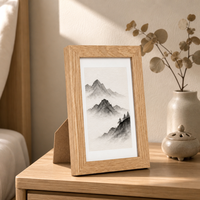 Cadre photo en bois MDF personnalisé avec dessus en verre naturel, cadre photo en bois de chêne à poser sur table ou à fixer au mur avec plexiglas, décoration intérieure