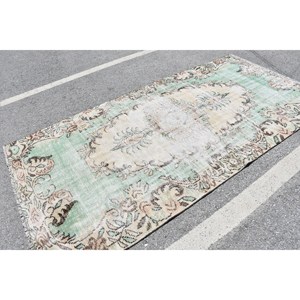 พรม49x95ft สไตล์ตุรกีโบราณทอสีเขียว & สีเบจแบนสำหรับตกแต่งห้องนั่งเล่นลายห้องโถงสี่เหลี่ยมผืนผ้าสำหรับวัยรุ่น - Product Image 2