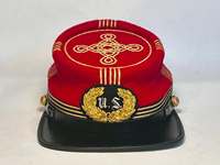 Gorra de Invierno Estilo Kepi del Ejército Civil Estadounidense, con Forro Verde, Bordado a Mano, 100% Lana