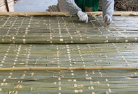 Tapis Sukkot 100% bambou naturel, tissé en raphia vert, produit artisanal de Vigi Farm Vietnam, personnalisé