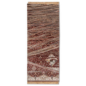 Manchaha Luxury Ivory Hand Knotted Wool Bamboo Silk Rug Geometric Pattern Modern Plush Handmade-For Teens Home <b>Washable</b>-LES-2777 - Product Image 1