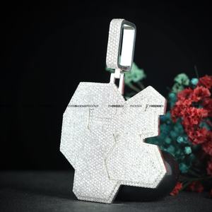 Pendentif en moissanite fantaisie pour homme et femme, cadeau de mariage, argent sterling 925, bijoux hip hop pour anniversaire, cadeau d'anniversaire - Product Image 6