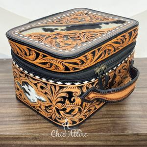 กระเป๋าเครื่องสำอางหนังแท้ทำมือขนาดใหญ่แบบมัลติฟังก์ชั่น พร้อมหูหิ้ว สำหรับจัดเก็บอุปกรณ์แต่งหน้า - Product Image 1