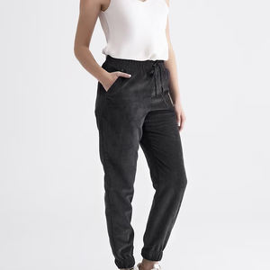 Los mejores pantalones de chándal de Venta caliente para mujer 100% algodón ligero Yoga Fitness Wear con bolsillos cierre de cordón OEM - Product Image 4