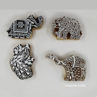 Blocs en bois pour l'impression sur tissu, motifs rajasthani, grands formats, fabriqués à la main pour l'artisanat, la décoration murale et la peinture