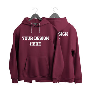 เสื้อสเวตเตอร์ถักผ้าฝ้าย100% ใส่สบายสีพื้นไซส์ใหญ่เสื้อฮู้ดลำลองสวมใส่สบายสำหรับผู้ชายและผู้หญิง - Product Image 4