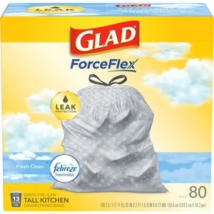 Glad 13 Gallon Tall Kitchen Trash Bags, OdorShield, Fresh Clean, 80 Bags - Product Image 4