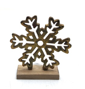 Article décoratif de Noël en aluminium/bois en vrac en gros couleur or style classique fait à la main personnalisé en vrac - Product Image 4