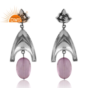 Meilleure conception 925 argent Sterling naturel rose améthyste pierres précieuses boucle d'oreille pour les femmes bijoux personnalisés pour les femmes cadeau pour elle - Product Image 2
