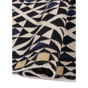 Alfombras Geométricas de Lana Alhambra en Gris y Negro, Tejido Plano para el Hogar, para Pasillo, Rectangulares a Rayas-ADWL-13161 - Product Image 2