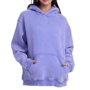 Sudadera con Capucha Extra Grande para Mujer, Estampada, de Algodón Grueso con Lavado Ácido Vintage, Cálida para Invierno y Otoño - Product Image 1