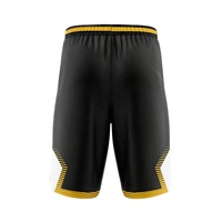 Shorts de basketball personnalisables grande taille respirants à séchage rapide noirs avec taille élastique imprimée pour hommes – Vêtements de sport fitness