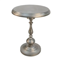 Table centrale latérale en fonte d'aluminium en vente finition nickel brut et également disponible en miroir polonais petit métal meubles de maison haut