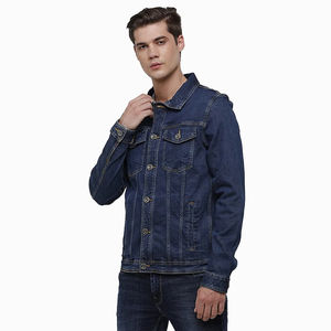 Vestes en jean en peau de mouton enduite de qualité supérieure avec logo personnalisé, imperméables, respirantes, fermeture éclair, style streetwear pour adultes - Product Image 4