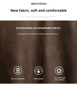 Veste en cuir PU imperméable, coupe ajustée, coupe-vent, respirante, avec logo personnalisé sur le devant, de haute qualité, pour homme, hiver - Product Image 4