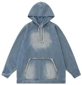 Autumn Hooded Denim Jacket Men's Hip Hop <b>Jeans</b> Coat Retro <b>Jeans</b> Jacket Street Casual Bomber Jackets Men Women Outerwear Hoodies - Product Image 1