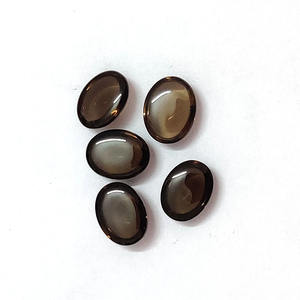 5 pièces de Quartz fumé naturel 9x7mm Cabochon ovale 9.35 Cts Lot Iroc ventes qualité Smoky Topaze Cab pierre précieuse en vrac US $5.9 pour tous - Product Image 5