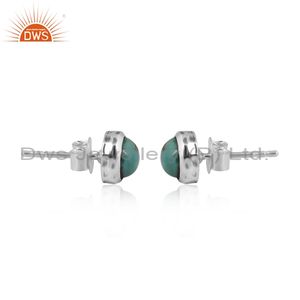 Natural Kingman <b>Turquoise</b> <b>Studs</b> <b>Earrings</b> Elegant <b>Stud</b> <b>Earrings</b> 925 Sterling Silver Gemstone Manufacture - Product Image 2