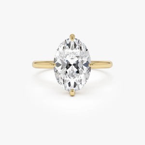 Impresionante anillo de diamante cultivado en laboratorio de 3.00 ct con forma ovalada, claridad E-F VVS, en oro macizo de 14K, joyería nupcial de estilo étnico. - Product Image 1