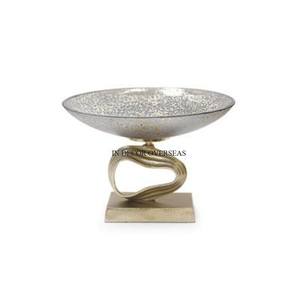 Vente chaude Meilleure Qualité En Aluminium Coulé Argent Couleur Finition Brillant Poli Apple Designer Table Centre De Table Bol De Service - Product Image 2