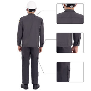 Conjunto de uniforme de trabajo de mezcla de algodón transpirable Unisex para trabajadores de fabricación - Product Image 3