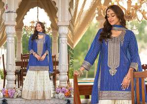 Chinon étnico atractivo con estampado digital y bordado Salwar Suit Mujer Moda DE LA India a precio mayorista - Product Image 5