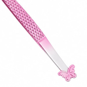 SHEARS BEAUTY แหนบติดขนตาผีเสื้อสีชมพู ปลายเรียบ/หยัก/ฟันปลา สแตนเลสสตีล ป้องกันไฟฟ้าสถิตย์ ทนทาน เครื่องมือความแม่นยำสูงสำหรับ - Product Image 4