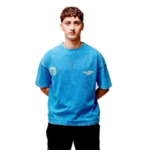 Alta calidad Unisex Oversized Drop Shoulder Boxy Streetwear camiseta Vintage ácido lavado pantalla Impresión logotipo personalizado tejido hombres - Product Image 3