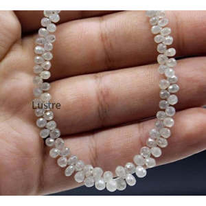 Perle de diamant naturel facetté blanc Briolette 2,4-4 mm pour la fabrication de bijoux, diamants en vrac - Product Image 2