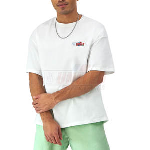 Camiseta de algodón 100% para hombre a la moda, ajuste holgado, Color sólido, hombro caído, estilo callejero - Product Image 1