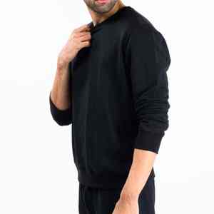 Sudadera con cuello redondo para hombre, forro polar en blanco, tela de algodón 100% para impresión personalizada, jersey de moda al por mayor - Product Image 5