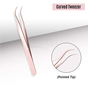 Accurate Stainless Steel Eyelash Tweezers with Slim Edges Lightweight Design Smooth Tip for Neat <b>Lash</b> Attachment - Product Image 2