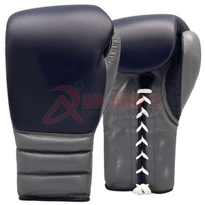 Gants de boxe impression logo personnalisé gants de boxe professionnels en cuir véritable à lacets pour adultes gants de boxe logo personnalisé - Product Image 5