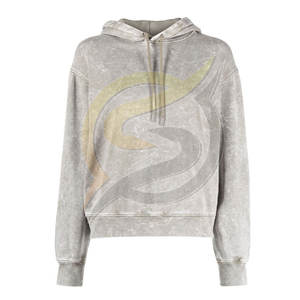 เสื้อมีฮู้ดสำหรับผู้ชายเสื้อมีฮู้ดผ้าคอตตอนย้อมสีเป็นกรดสำหรับผู้ชายยอมรับโลโก้ที่กำหนดเองได้ - Product Image 5