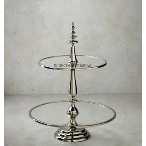 Gold Plated Heavy Duty Metal And White Color <b>Marble</b> Made 2 Tier <b>Cake</b> Display <b>Stand</b> For Cafe And Restaurants In Impressive Price - Product Image 4