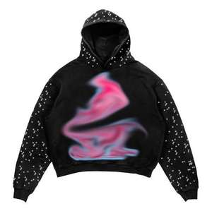 Custom Logo Printing Rhinestones Polyester/Cotton Casual Streetwear <b>Trousers</b> Sweatpants Breathable Lightweight <b>Drawstring</b> - Product Image 3