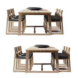 Ensemble de table à manger en bois de teck massif à prix de gros ensemble de restaurant de haute qualité avec de nombreuses chaises à vendre - Product Image 5