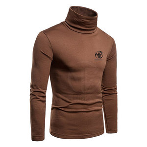 Comfortable Winter Layer Soft Knit Fabric Raised <b>Neck</b> Full Sleeve Casual Top <b>Men</b> <b>Turtle</b> <b>Neck</b> Shirt - Product Image 3