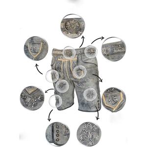 Enge lederhose FR mdchen Mujer Lederhosen Short Brown o Color sólido Trachten Lederhosen Hot Pants para damas con pantalones cortos - Product Image 5