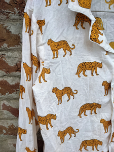 Conjunto de pijama con estampado de bloques de algodón transpirable para mujer, camisón Floral para todas las estaciones, para invierno, verano, otoño y primavera - Product Image 2